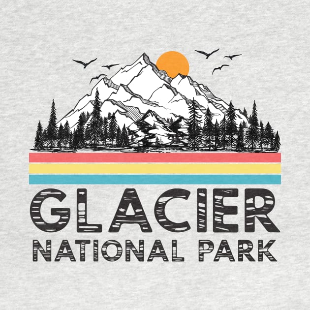 Vintage Retro Glacier National Park Montana Gifts by mrsmitful01